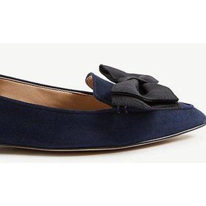 DANA SUEDE BOW FLATS IN TRUE NAVY